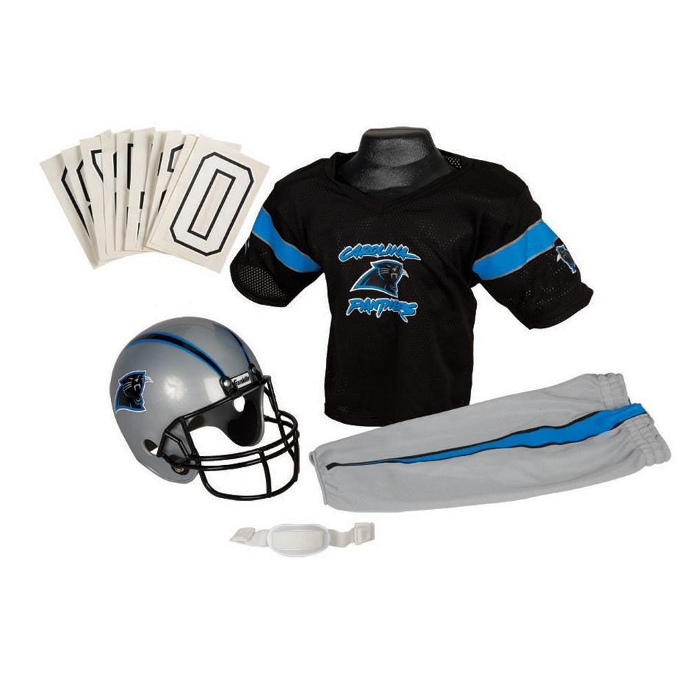 Carolina Panthers Youth NFL Deluxe Helmet and Uniform Set (Small)
