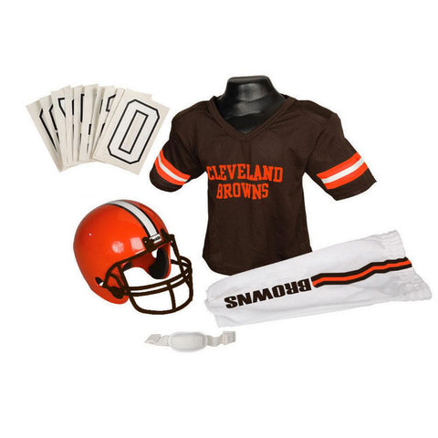 Cleveland Browns Youth NFL Deluxe Helmet and Uniform Set (Small)