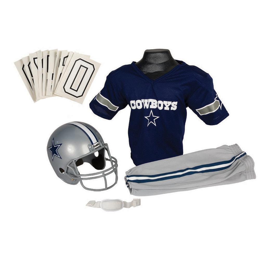 Dallas Cowboys Youth NFL Deluxe Helmet and Uniform Set (Medium)