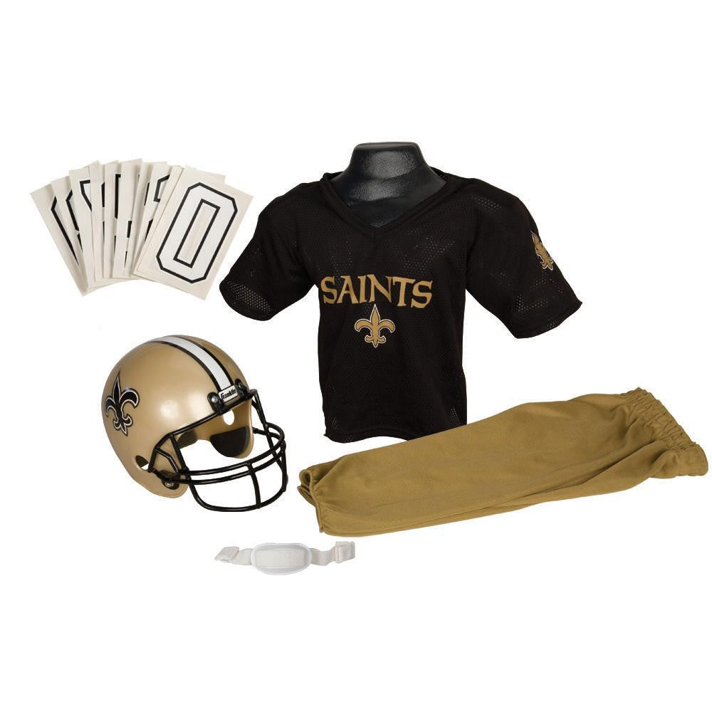 New Orleans Saints Youth NFL Deluxe Helmet and Uniform Set (Medium)