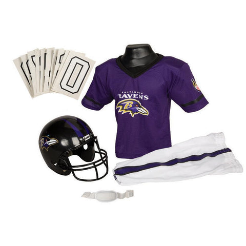 Baltimore Ravens Youth NFL Deluxe Helmet and Uniform Set (Medium)