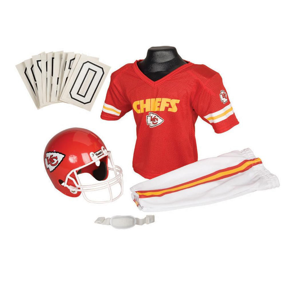 Kansas City Chiefs Youth NFL Deluxe Helmet and Uniform Set (Medium)
