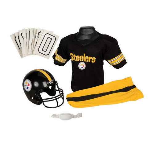 Pittsburgh Steelers Youth NFL Deluxe Helmet and Uniform Set (Medium)