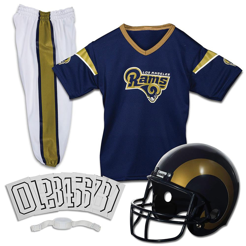 Los Angeles Rams Youth NFL Deluxe Helmet and Uniform Set (Medium)