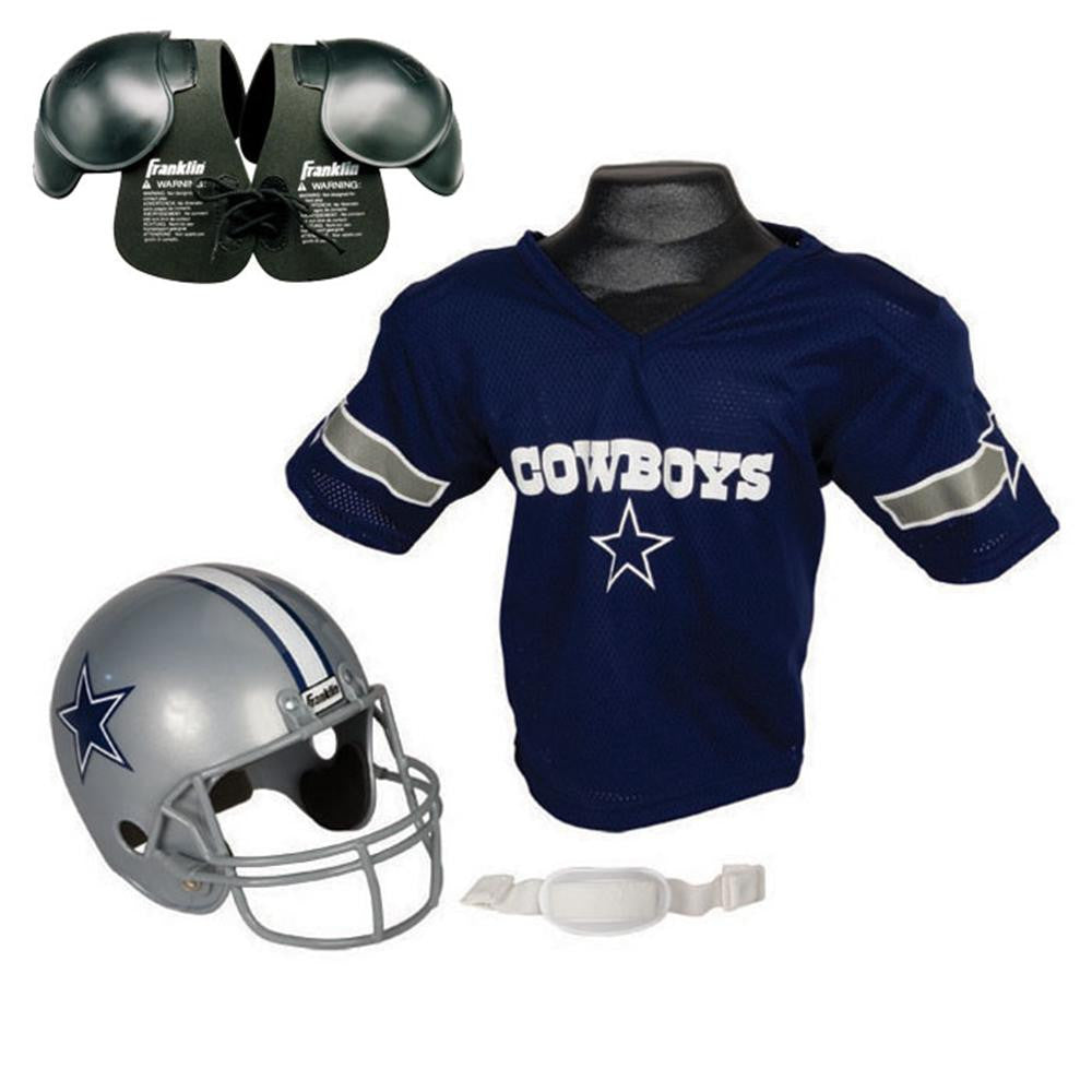 Dallas Cowboys Youth NFL Helmet and Jersey SET with Shoulder Pads