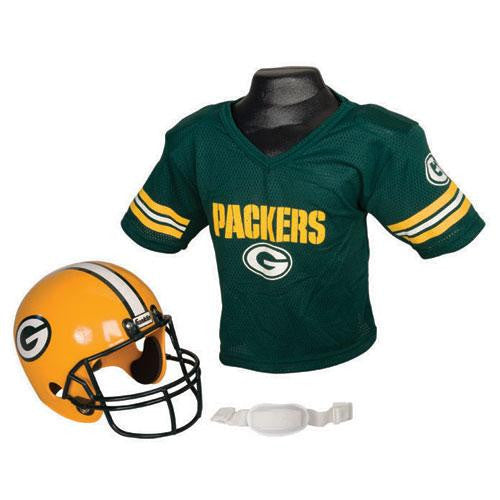 Green Bay Packers Youth NFL Helmet and Jersey Set