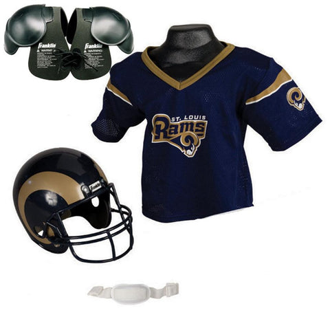 St. Louis Rams Youth NFL Helmet and Jersey SET with Shoulder Pads