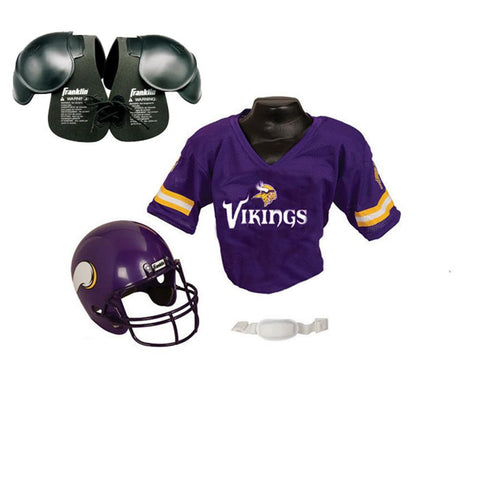 Minnesota Vikings Youth NFL Helmet and Jersey SET with Shoulder Pads