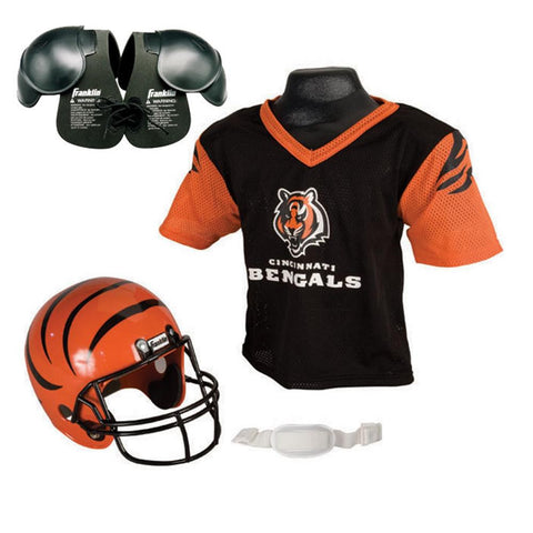 Cincinnati Bengals Youth NFL Helmet and Jersey SET with Shoulder Pads