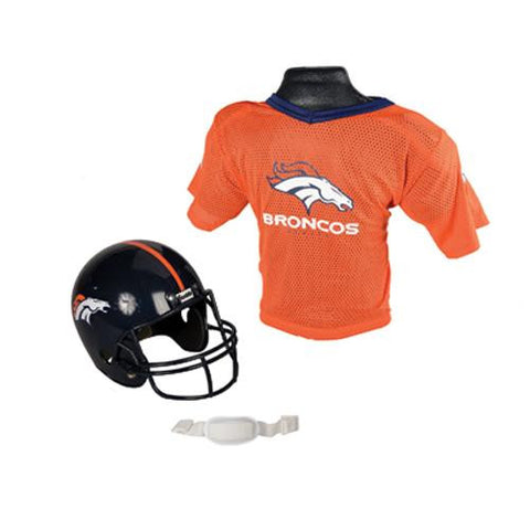 Denver Broncos Youth NFL Helmet and Jersey Set