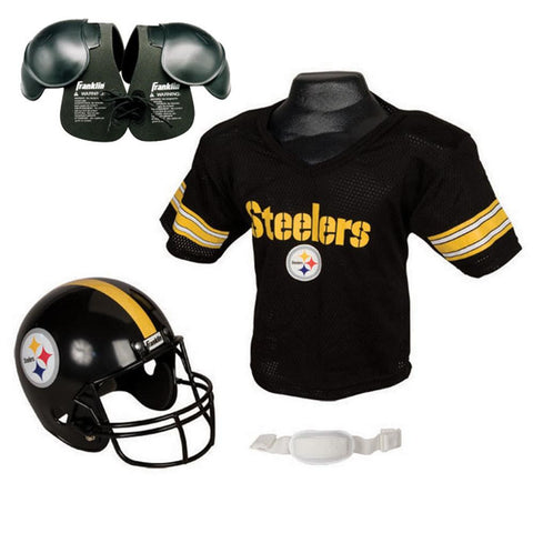 Pittsburgh Steelers Youth NFL Helmet and Jersey SET with Shoulder Pads