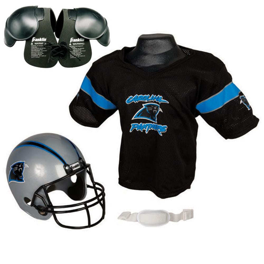 Carolina Panthers Youth NFL Helmet and Jersey SET with Shoulder Pads