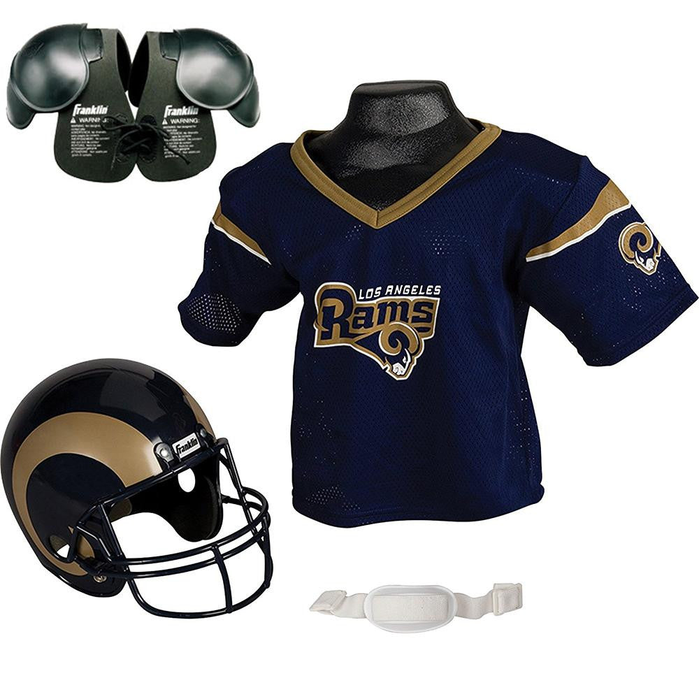 Los Angeles Rams Youth NFL Helmet and Jersey SET with Shoulder Pads
