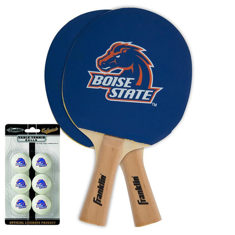 Boise State Broncos NCAA Table Tennis Paddles and Balls Set (2 Paddles and 6 Balls )