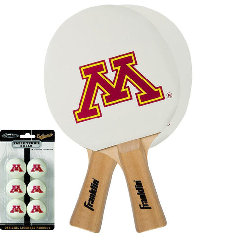 Minnesota Golden Gophers NCAA Table Tennis Paddles and Balls Set (2 Paddles and 6 Balls )