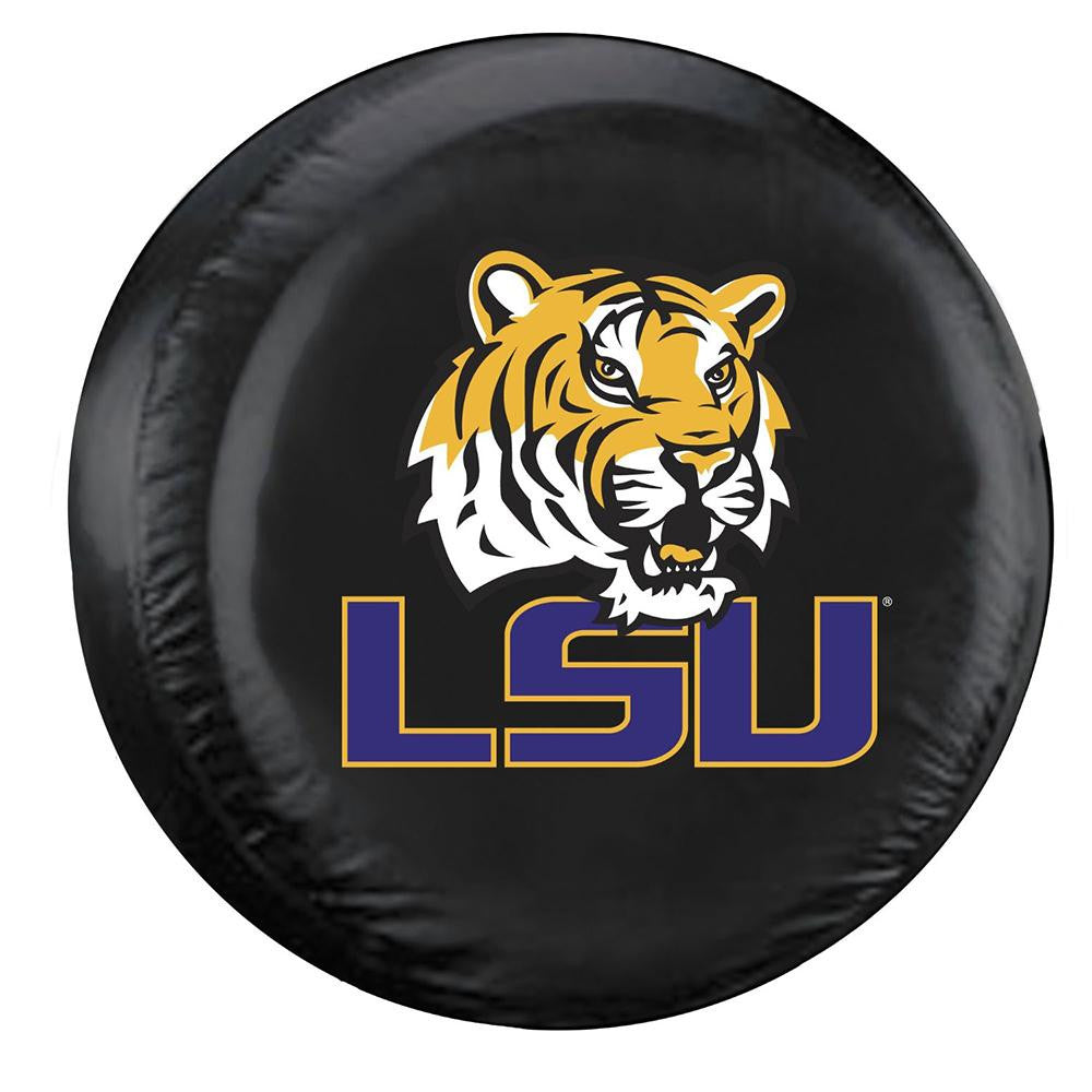Louisiana State Fightin Tigers NCAA Tiger Head Spare Tire Cover (Standard) (Black) Discontinued