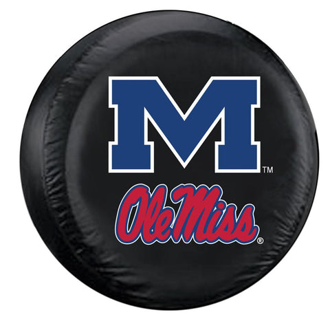 Mississippi Rebels NCAA Spare Tire Cover (Standard) (Black)