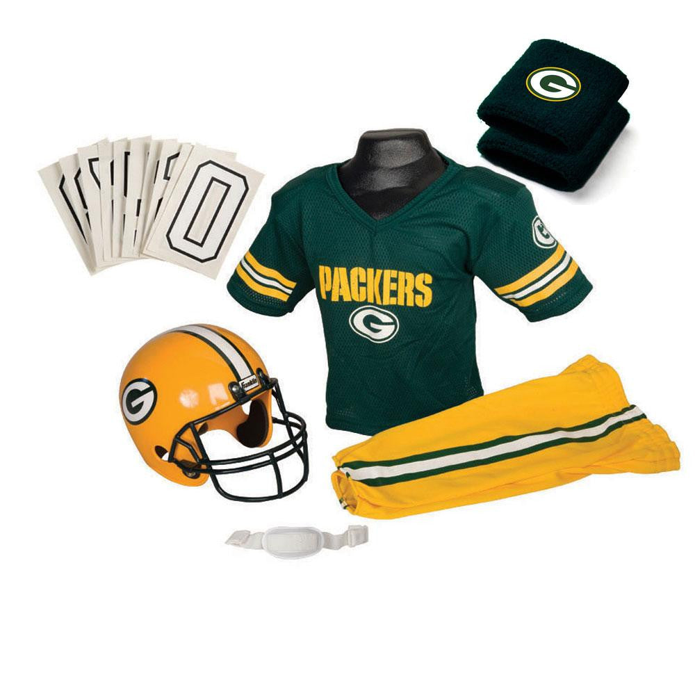 Green Bay Packers Youth NFL Supreme Helmet and Uniform Set (Small)