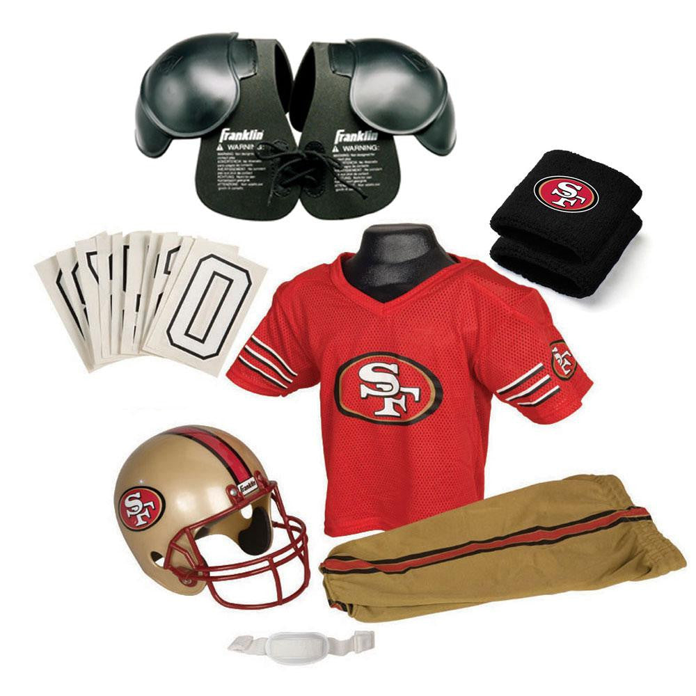 San Francisco 49ers Youth NFL Ultimate Helmet and Uniform Set (Small)