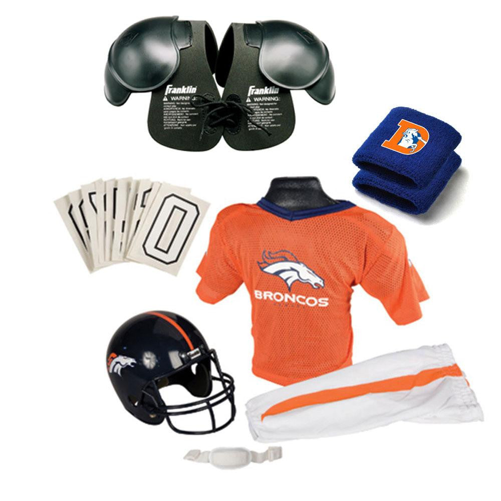 Denver Broncos Youth NFL Ultimate Helmet and Uniform Set (Small)