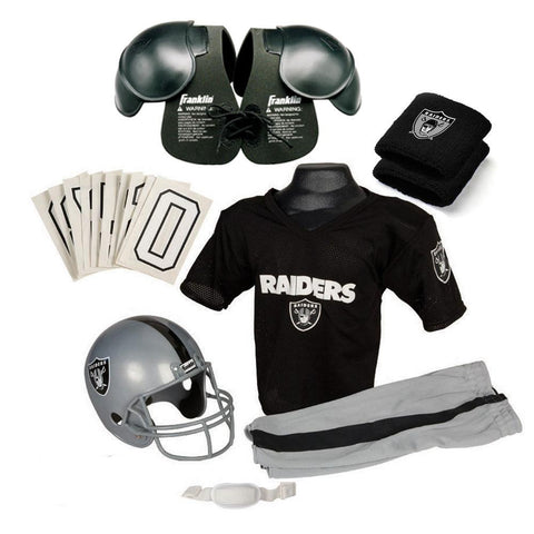 Oakland Raiders Youth NFL Ultimate Helmet and Uniform Set (Small)