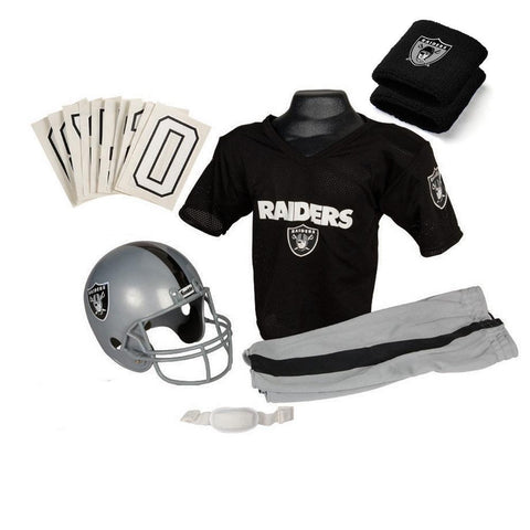 Oakland Raiders Youth NFL Supreme Helmet and Uniform Set (Small)
