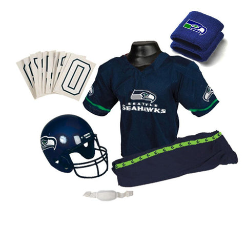Seattle Seahawks Youth NFL Supreme Helmet and Uniform Set (Small)