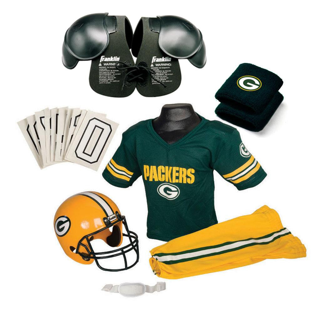 Green Bay Packers Youth NFL Ultimate Helmet and Uniform Set (Medium)