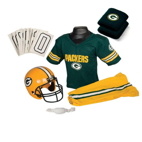 Green Bay Packers Youth NFL Supreme Helmet and Uniform Set (Medium)