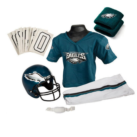 Philadelphia Eagles Youth NFL Supreme Helmet and Uniform Set (Medium)