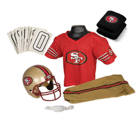 San Francisco 49ers Youth NFL Supreme Helmet and Uniform Set (Medium)