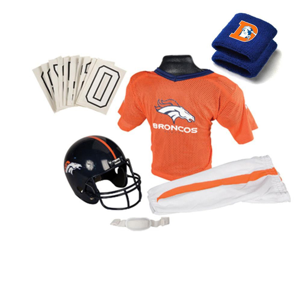 Denver Broncos Youth NFL Supreme Helmet and Uniform Set (Medium)