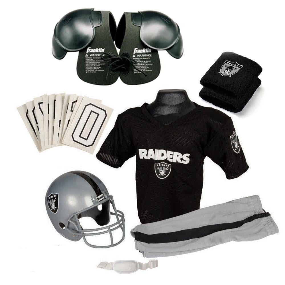 Oakland Raiders Youth NFL Ultimate Helmet and Uniform Set (Medium)