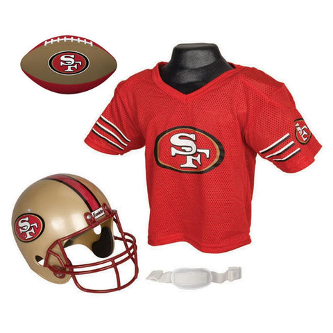 San Francisco 49ers NFL Youth Size Helmet and Jersey With Team Color Football
