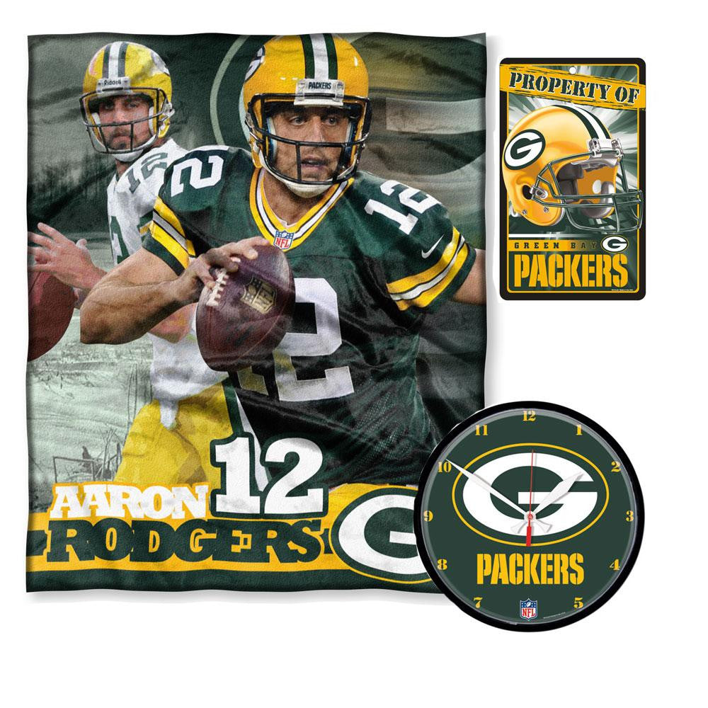Green Bay Packers NFL Aaron Rodgers Bedroom Decor 3pc Set