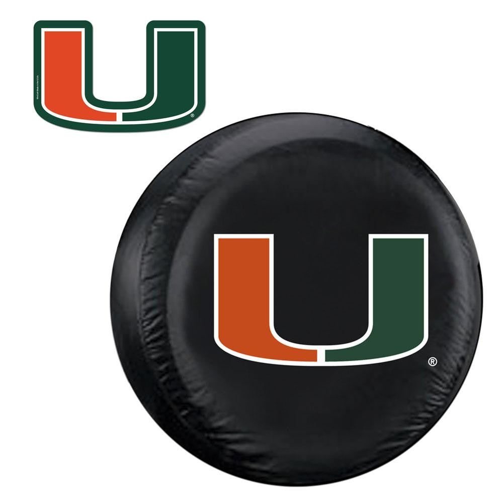 Miami Hurricanes NCAA Spare Tire Cover and Grille Logo Set (Large)