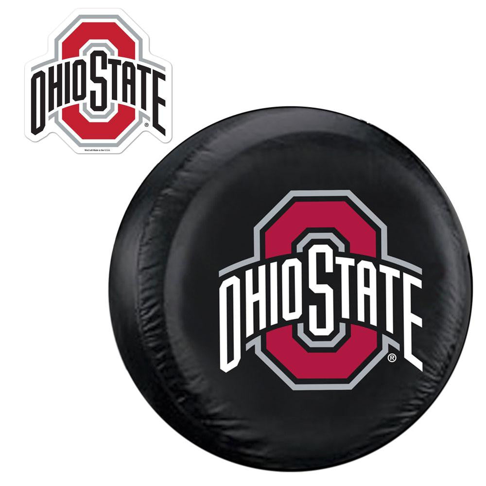 Ohio State Buckeyes NCAA Spare Tire Cover and Grille Logo Set (Regular)