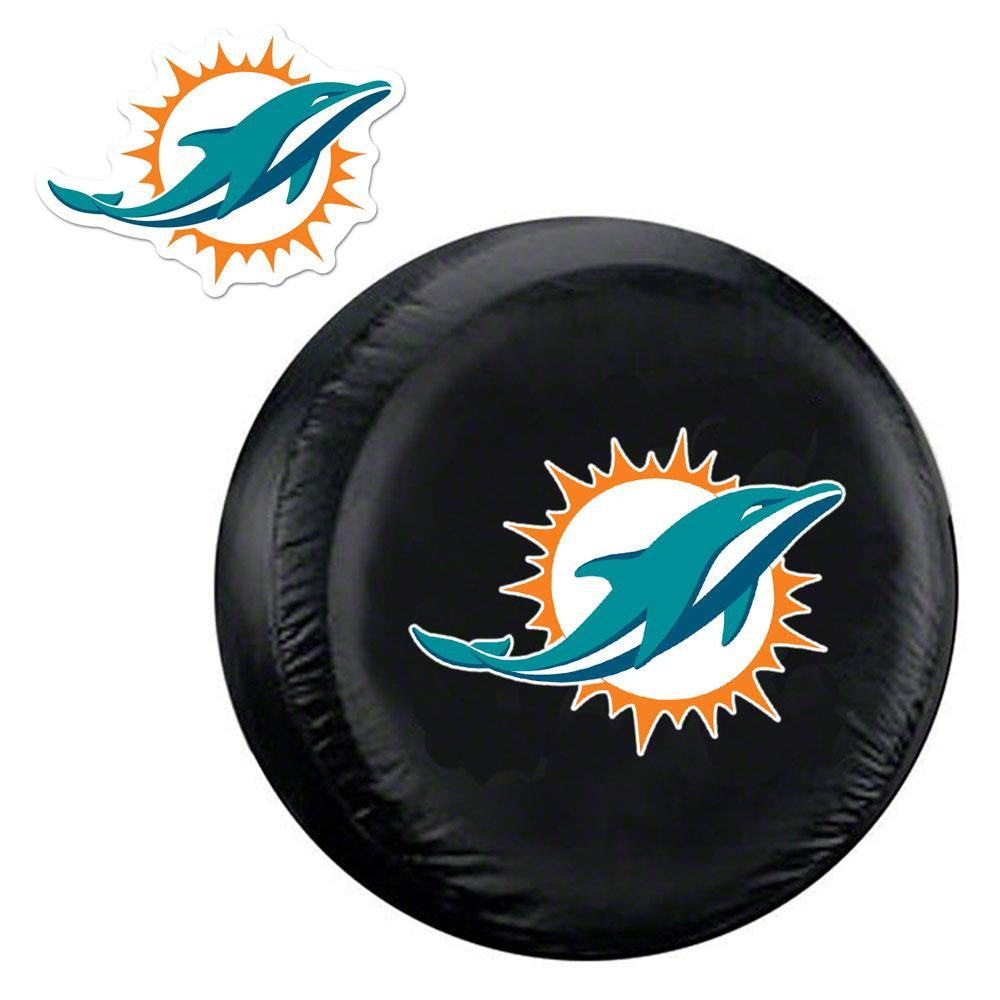 Miami Dolphins NFL Spare Tire Cover and Grille Logo Set (Large)