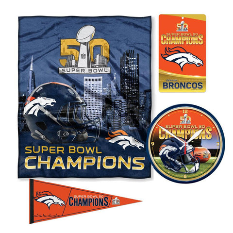 Denver Broncos NFL Super Bowl 50 Champions Bedroom Decor 4pc Set