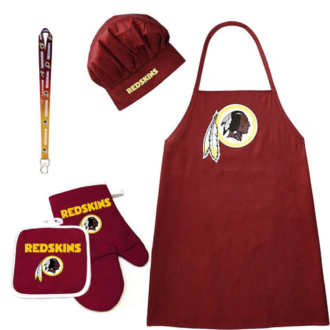 Washington Redskins NFL Barbeque Apron and Chef's Hat and Oven Mitt with Bottle Opener