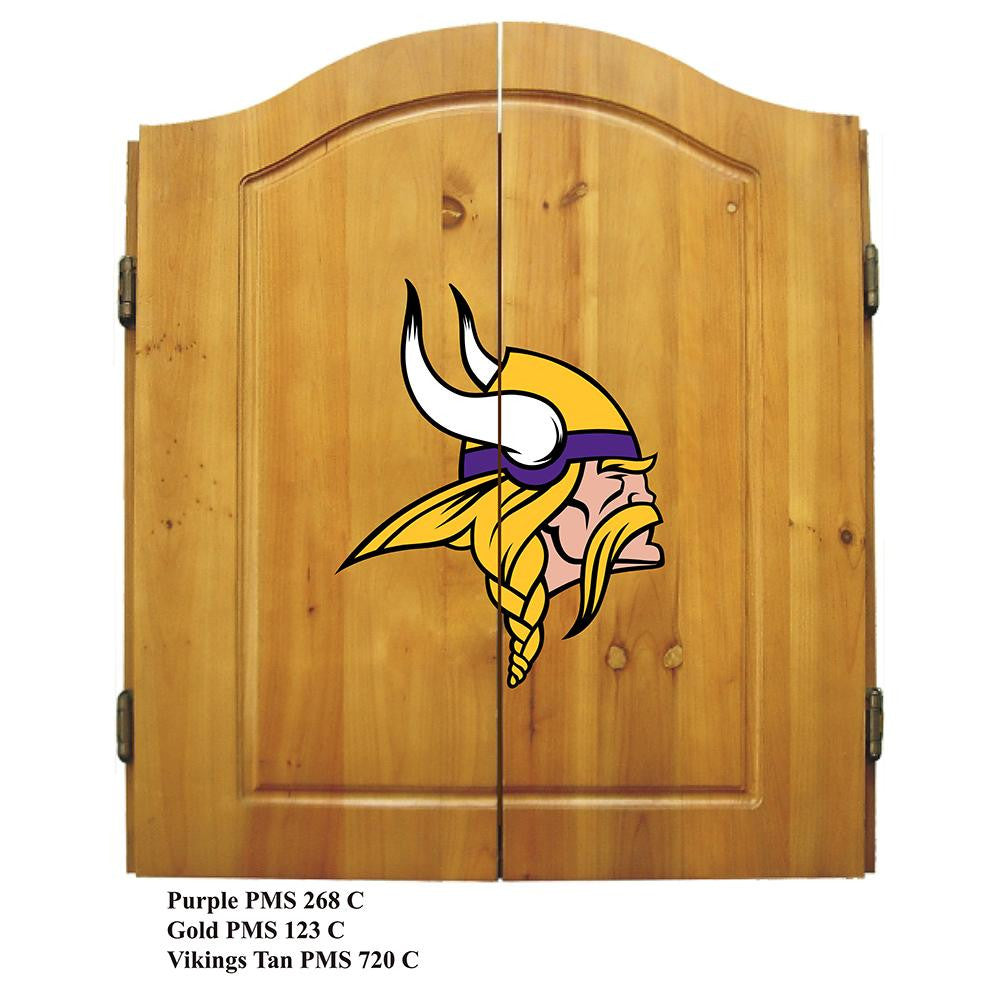 Minnesota Vikings NFL Dart Board w-Cabinet