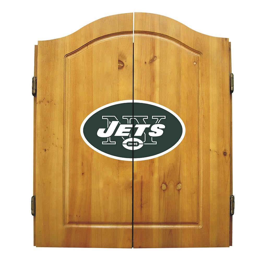 New York Jets NFL Dart Board w-Cabinet