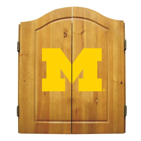 Michigan Wolverines NCAA Dart Board w-Cabinet