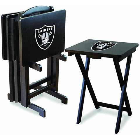 Oakland Raiders NFL TV Tray Set with Rack