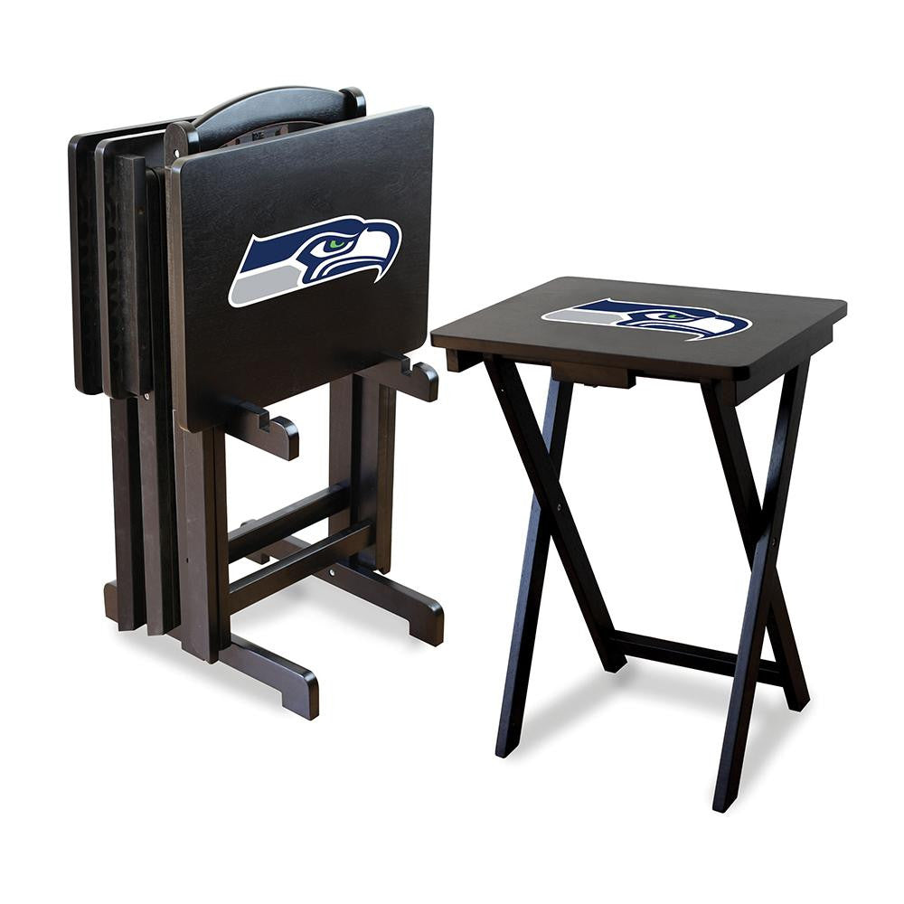 Seattle Seahawks NFL TV Tray Set with Rack