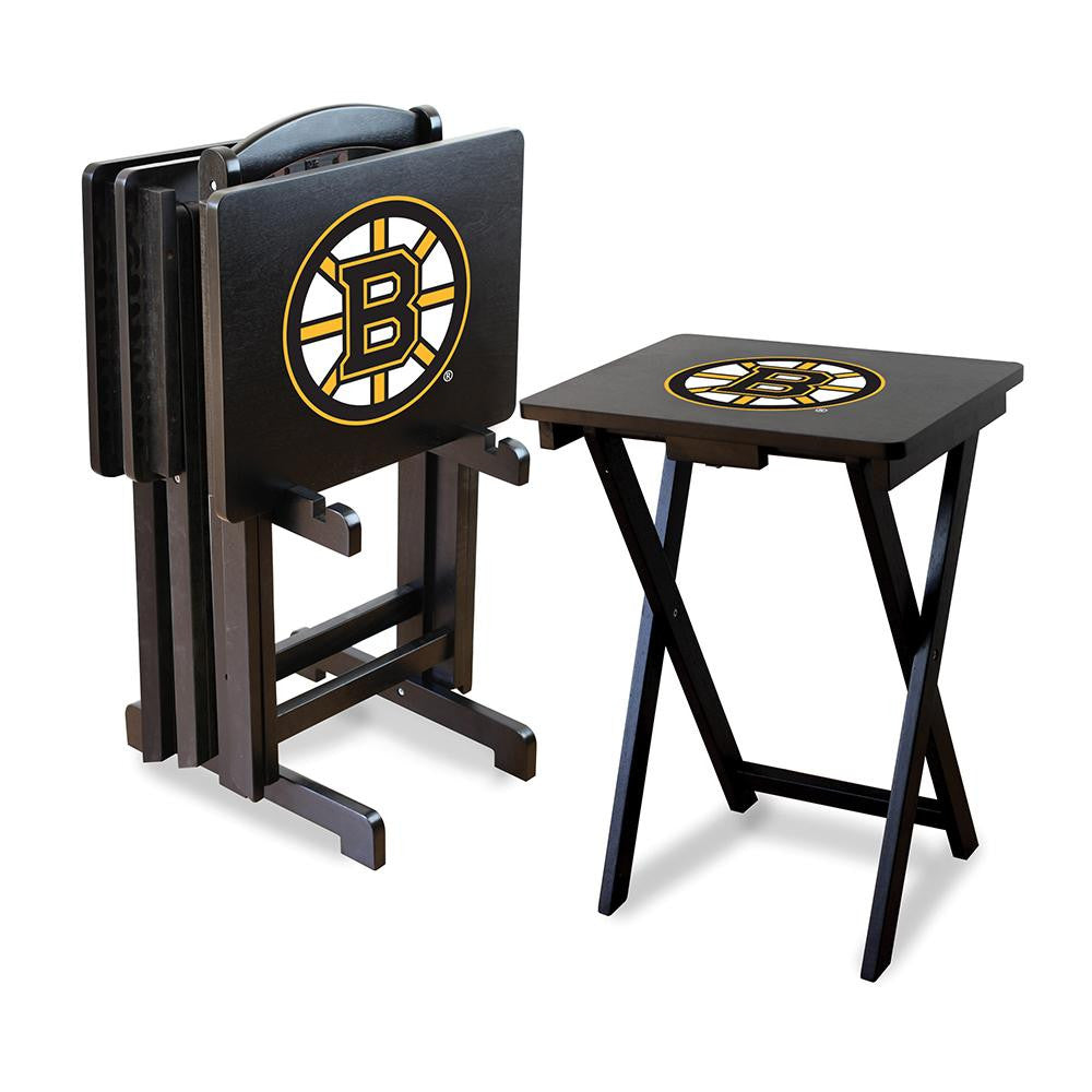 Boston Bruins NHL TV Tray Set with Rack