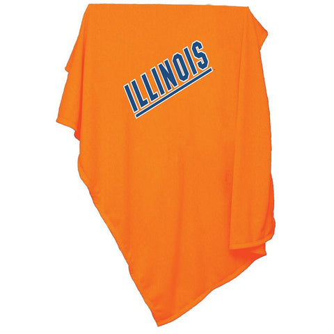 Illinois Fighting Illini NCAA Sweatshirt Blanket Throw (Orange)