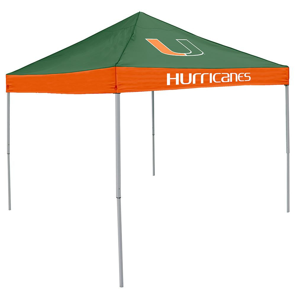Miami Hurricanes NCAA 9' x 9' Economy 2 Logo Pop-Up Canopy Tailgate Tent
