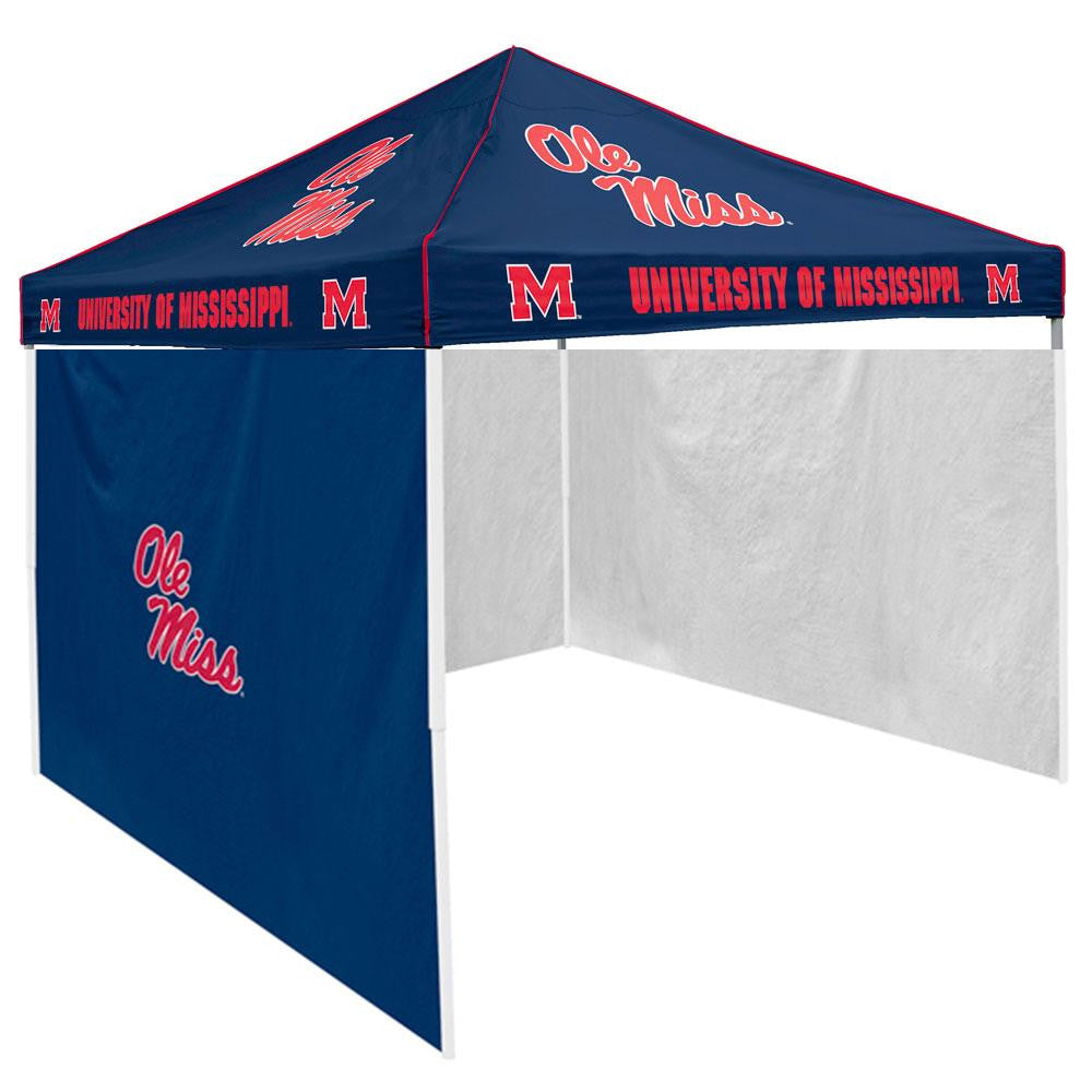 Mississippi Rebels NCAA 9' x 9' Solid Color Pop-Up Tailgate Canopy Tent With Side Wall