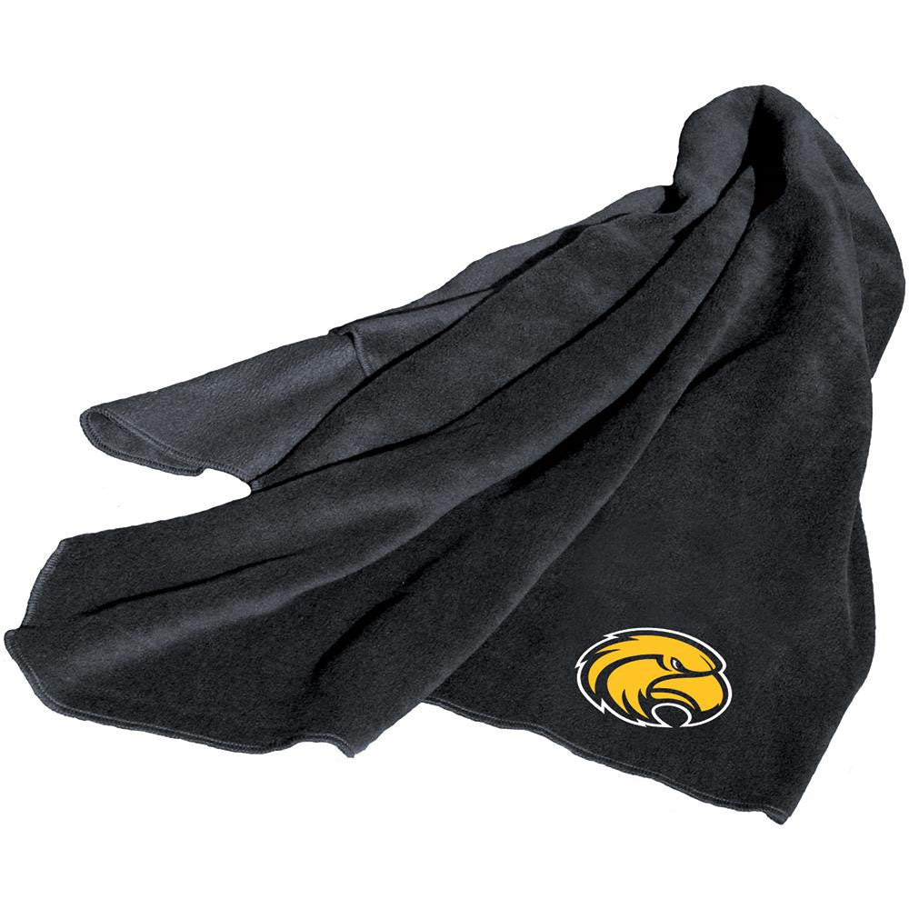 Southern Mississippi Eagles NCAA Fleece Throw Blanket (Black)